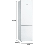 Bosch Serie 4 KGN39VWDA 203x60 cm Frigorífico Combinado Blanco - Imagen 2