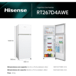 Hisense RT267D4AWE 206L Frigorífico 2 Puertas Blanco - Imagen 9